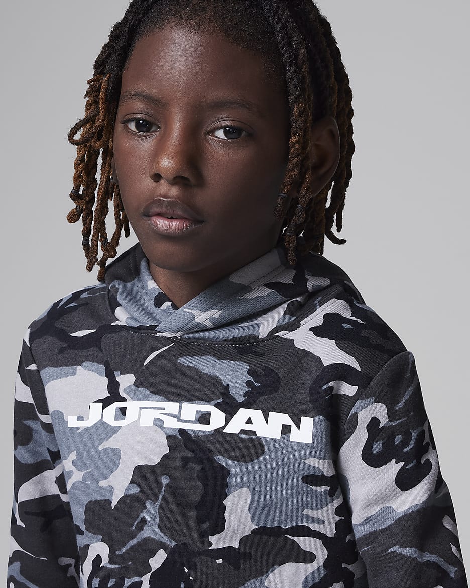 Jordan Younger Kids MVP Camo Fleece 2 Piece Pullover Hoodie Set. Nike IE